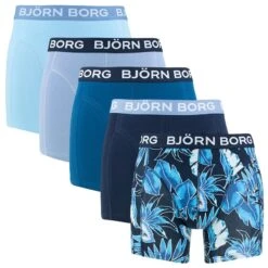 BJØRN BORG Björn Borg Cotton Stretch 5-pack Boxers Basic Flower Blauw