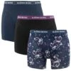 BJØRN BORG Björn Borg Cotton Stretch 3-pack Boxers Flower Sketch Blauw & Zwart
