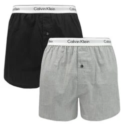 Calvin Klein 2-pack Wijde Boxershorts Zwart & Grijs II