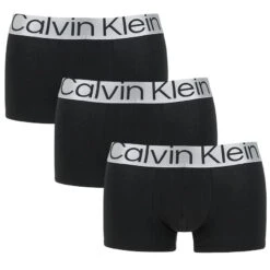 Calvin Klein Reconsidered Steel 3-pack Microfiber Lowrise Boxer Trunks Zwart