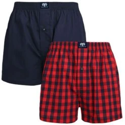 CECEBA 2-pack Wijde Boxershort Blocks Blauw & Rood