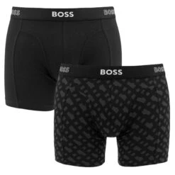 Hugo Boss BOSS 2-pack Boxers Initial Logo Zwart
