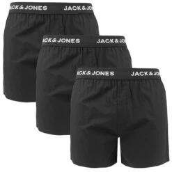 Jack & Jones 3-pack Wijde Boxershorts Basic Zwart