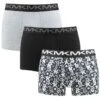 Michael Kors 3-pack Boxer Trunks All Over Logo Zwart & Grijs