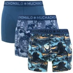 Muchachomalo 3-pack Boxers Man Lion Blauw