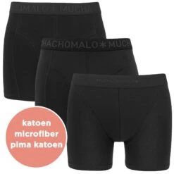 Muchachomalo 3-pack Boxers Reflect Mix Zwart