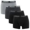 PUMA 4-pack Boxers Basic Ecom Zwart & Grijs