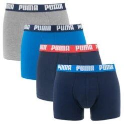 PUMA 4-pack Boxers Basic Ecom Blauw & Grijs