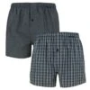 Schiesser 2-pack Wijde Boxershorts Ruit & Grijs