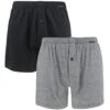 Schiesser 2-pack Wijde Boxershorts Zwart & Grijs