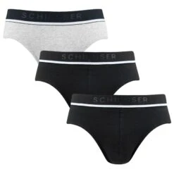 Schiesser 95/5 3-pack Herenslips Rio Zwart & Grijs